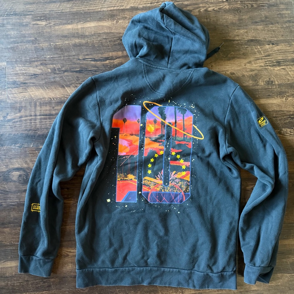 Rare ADIDAS Los Angeles L.A. Music Pack Embroidered Hoodie in black-men’s medium